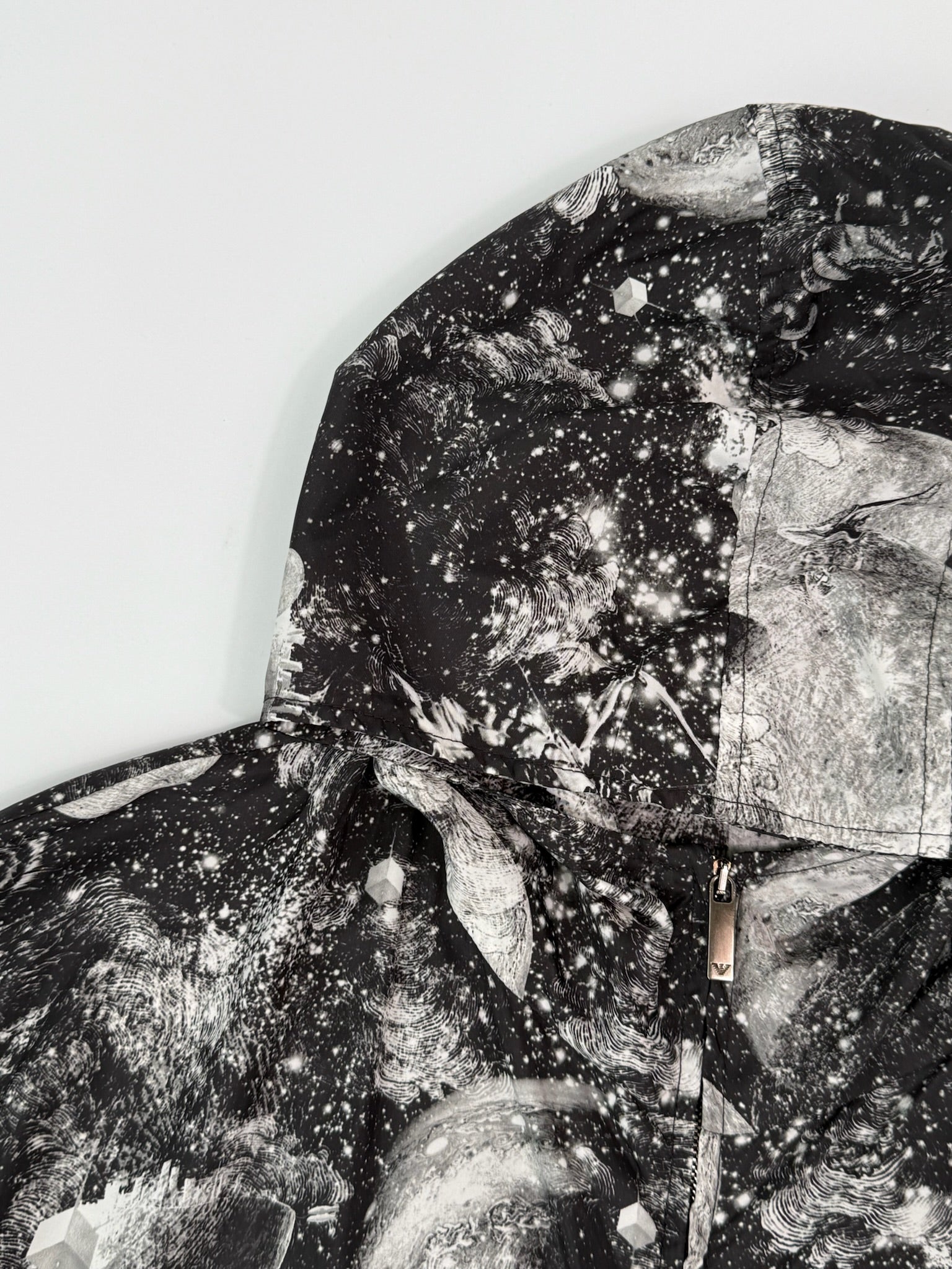 Lightweight Waterproof Jacket With Hood And Galactic Print