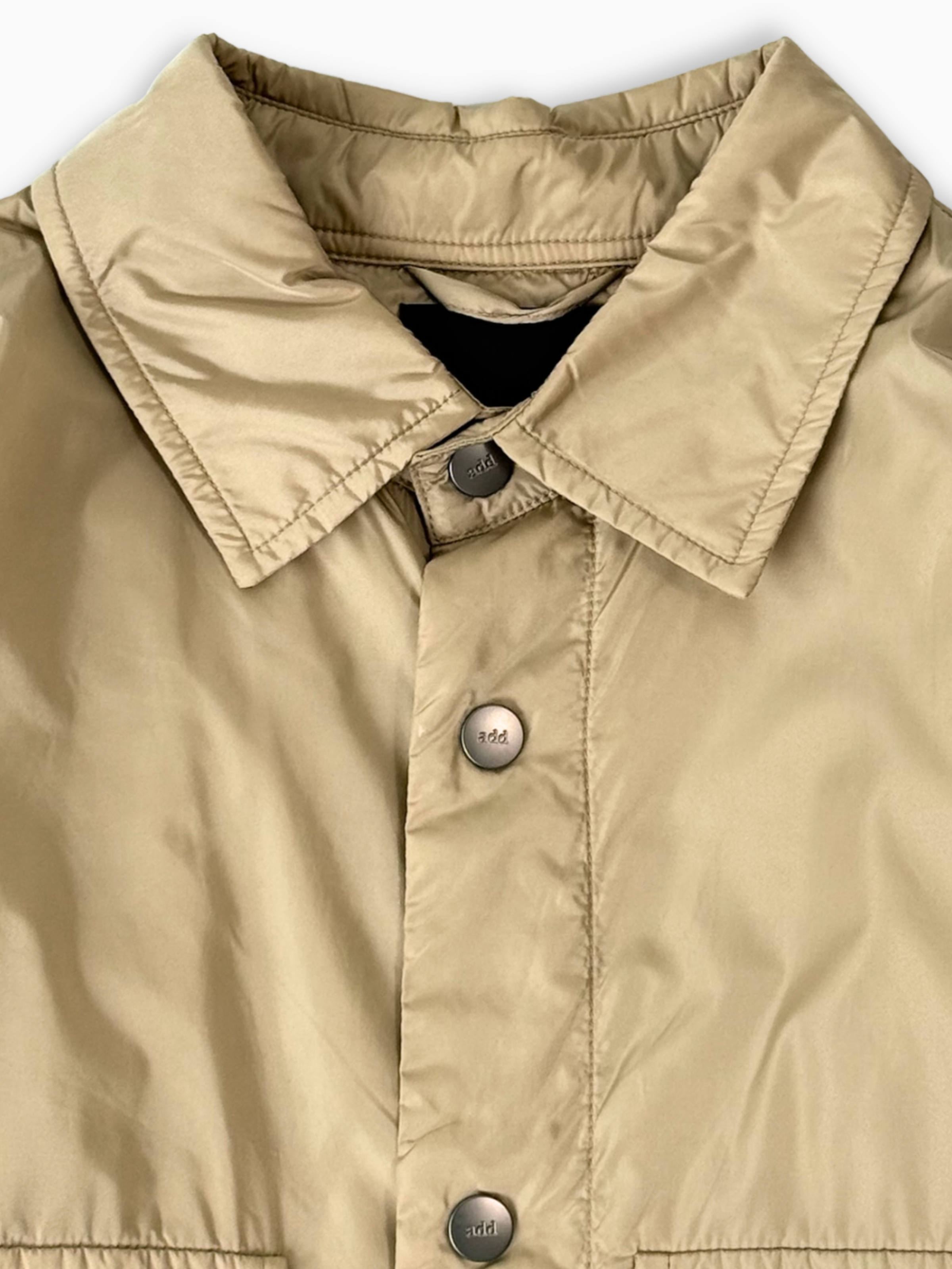 Camicia Imbottita Beige Con Tasche Frontali
