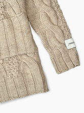 Cable Knit Cardigan with Hazelnut Label -  | dBlank