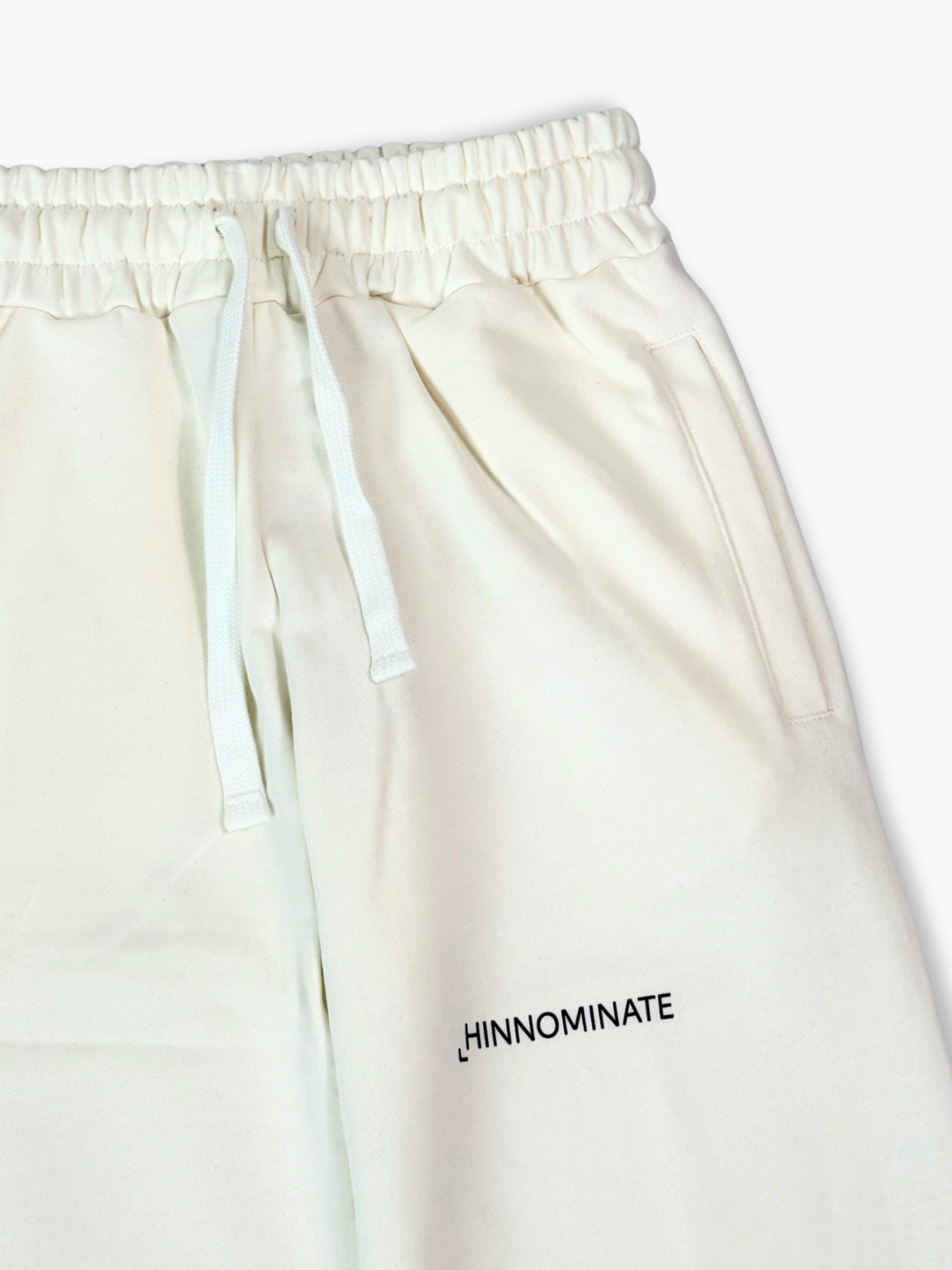 Pantaloni Color Bianco In Felpa Con Fondo Dritto