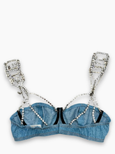 Reggiseno in Denim con Spalline Gioiello -  | dBlank