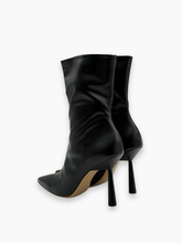 Rosie High Heel Black Leather Ankle Boots with Stiletto Heel -  | dBlank