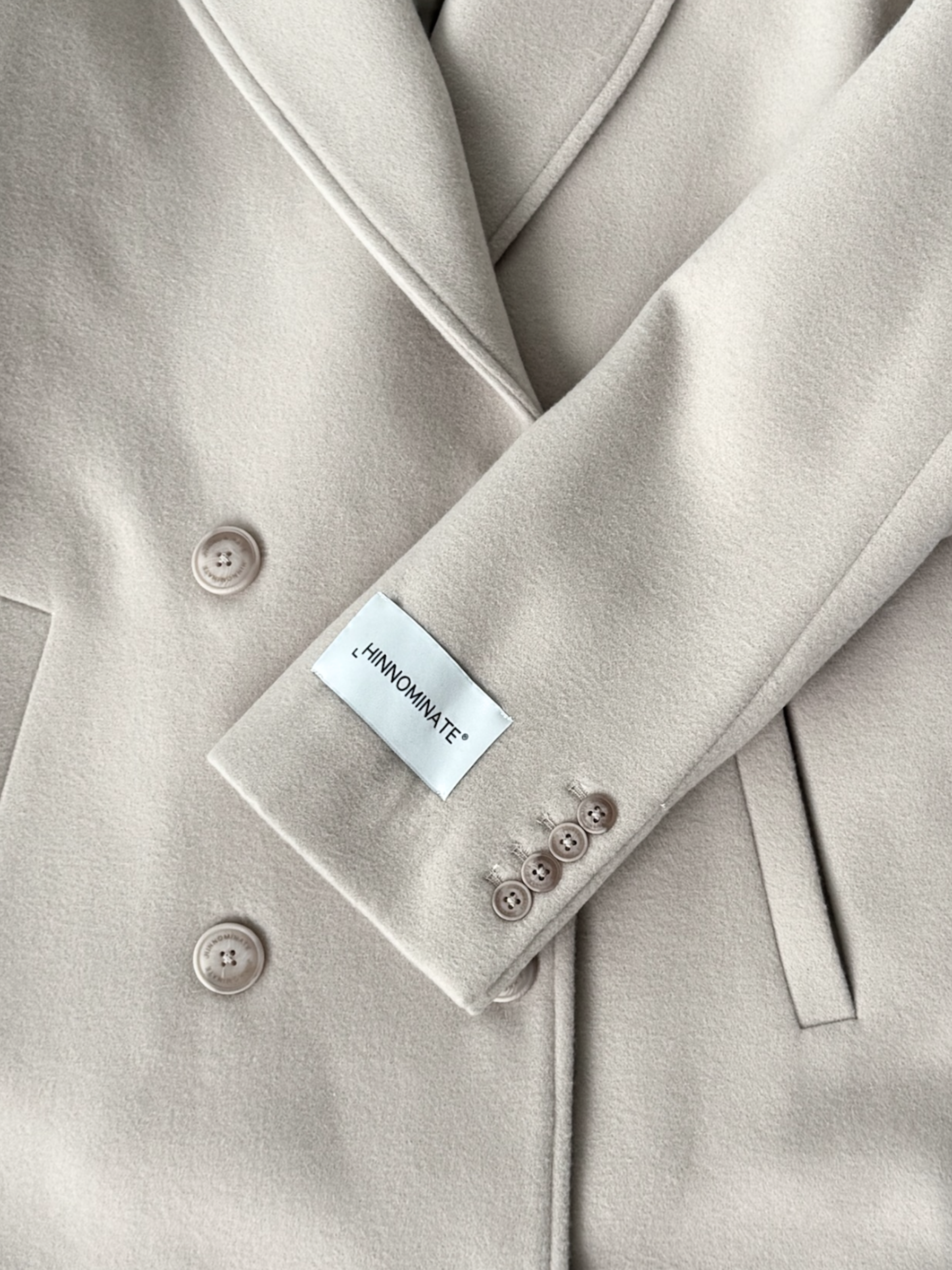 Cappotto Beige Doppiopetto Lungo