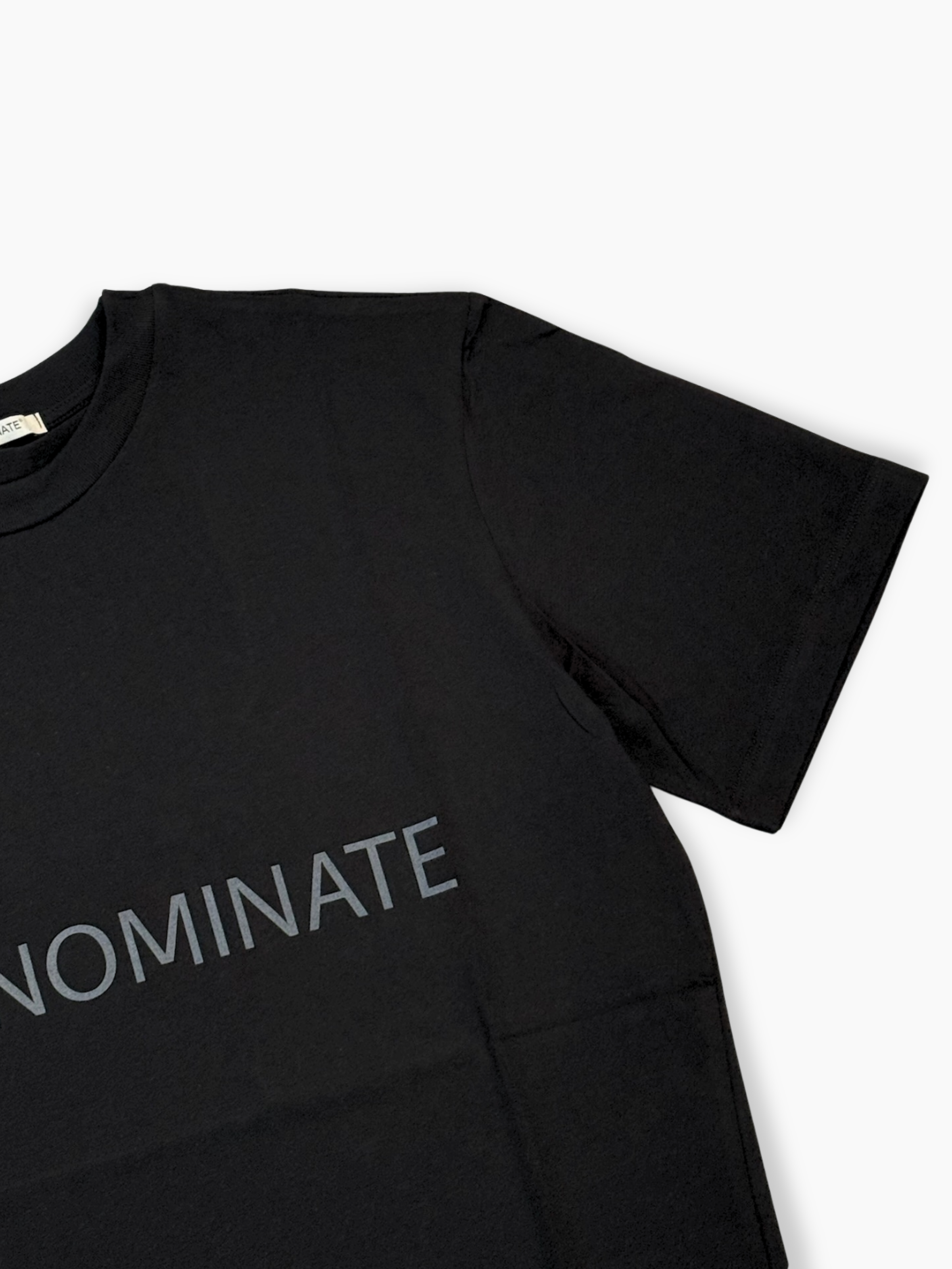 T-shirt Nera In Jersey Con Stampa Grande