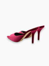 Burgundy Velvet Pin Mules Sandals with Thin Heel -  | dBlank