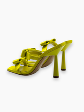 Lime Satin Double Bow Sandals -  | dBlank