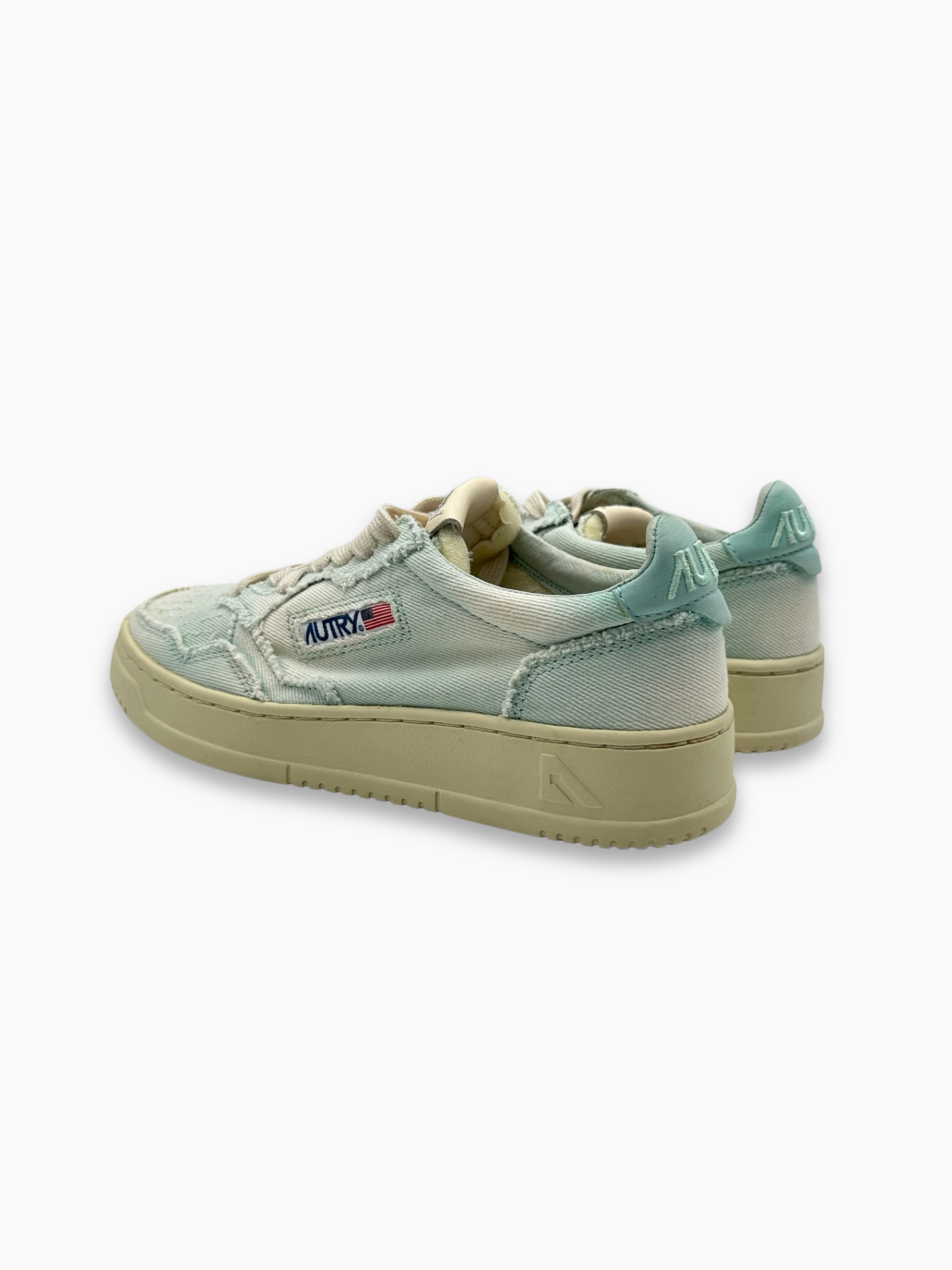 Sneakers 01 Low Denim Azzurro Slavato
