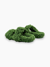 Green Shearling Sandals with Padded Straps -  | dBlank