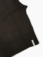 Sleeveless Dark Brown V-Neck Sweater -  | dBlank