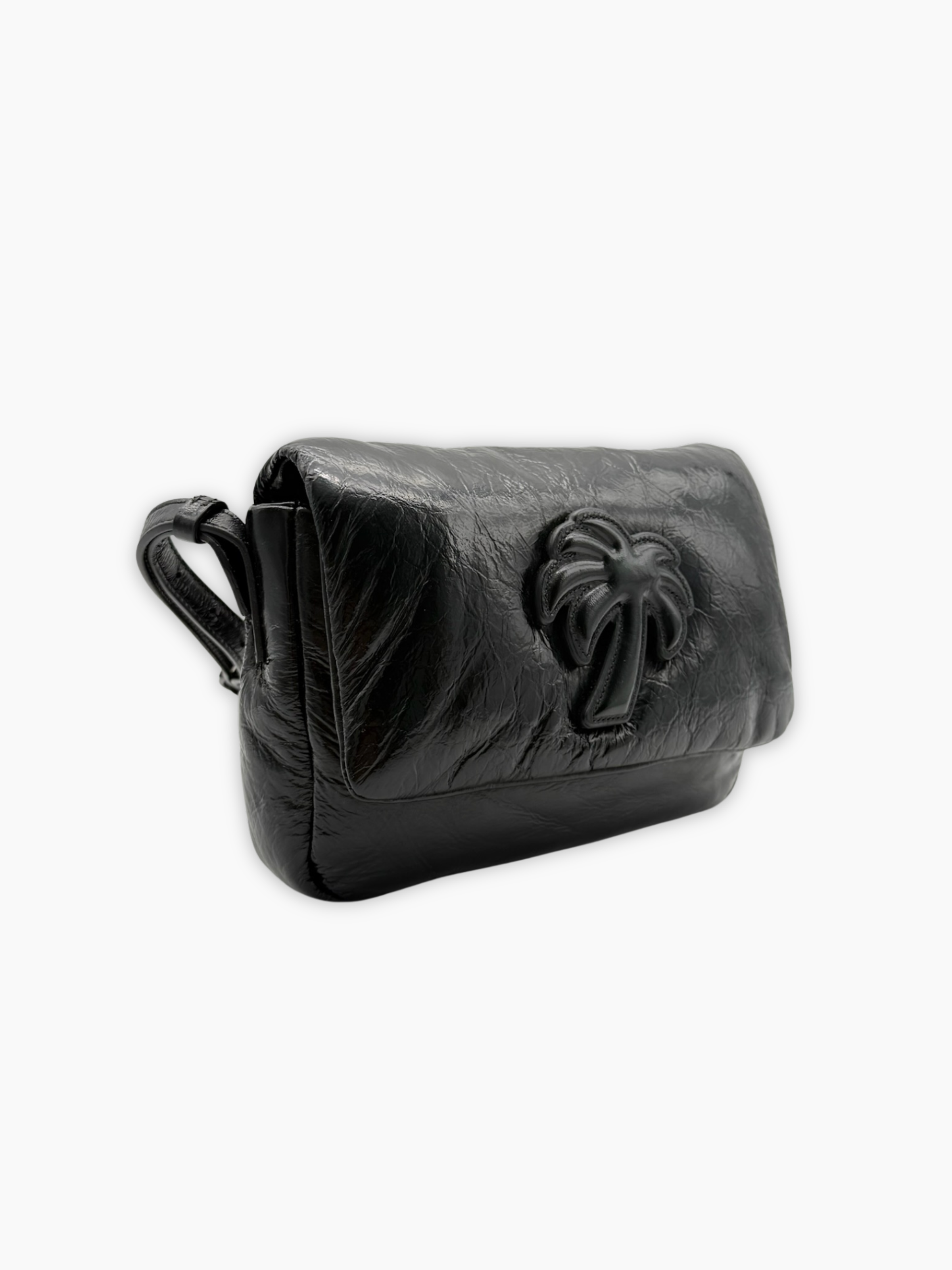 Black Glossy Leather Bag
