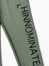 Sage Shiny Lycra Leggings with Side Print -  | dBlank