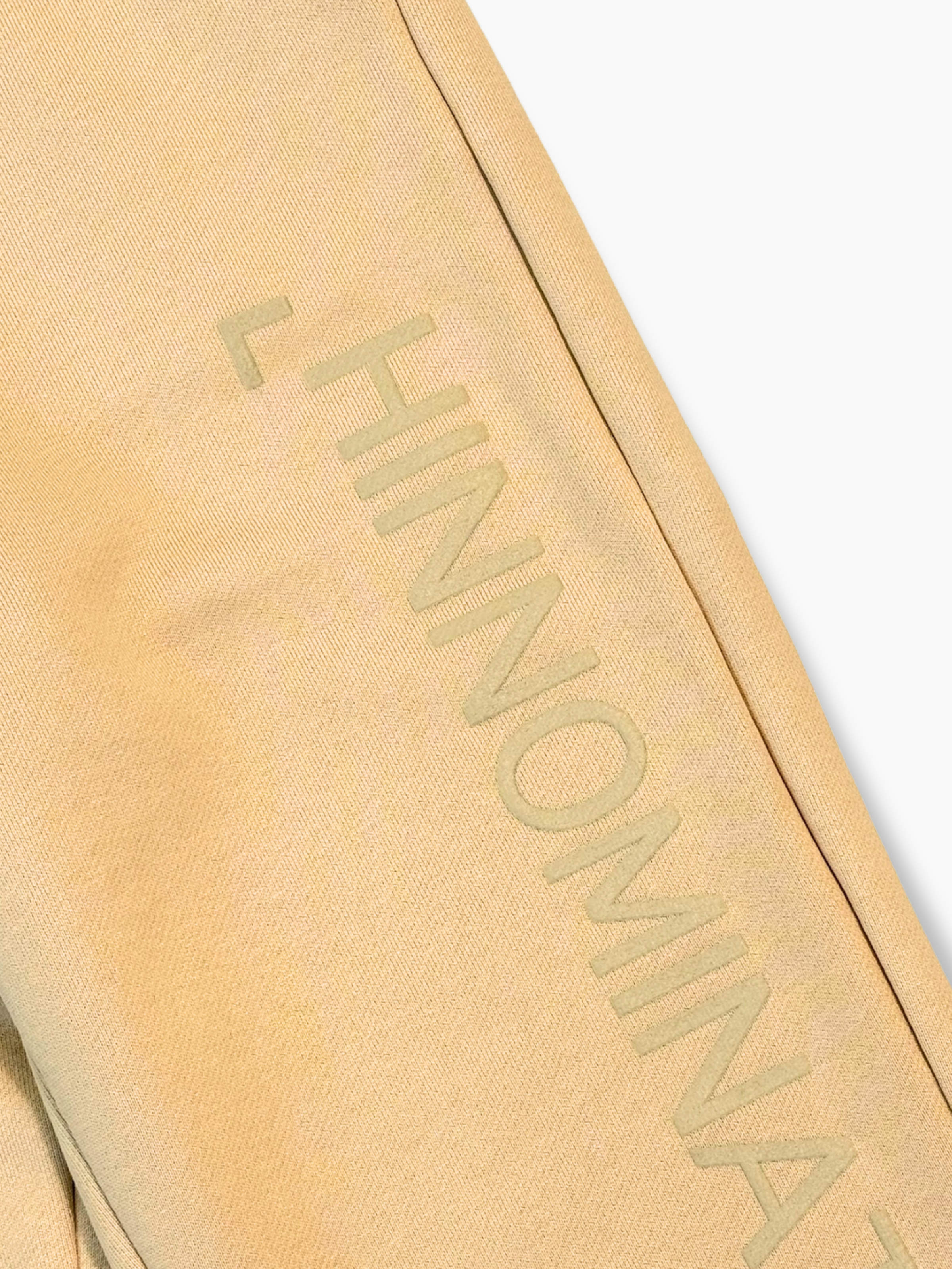 Pantalone Nocciola Con Logo Flock In Tono