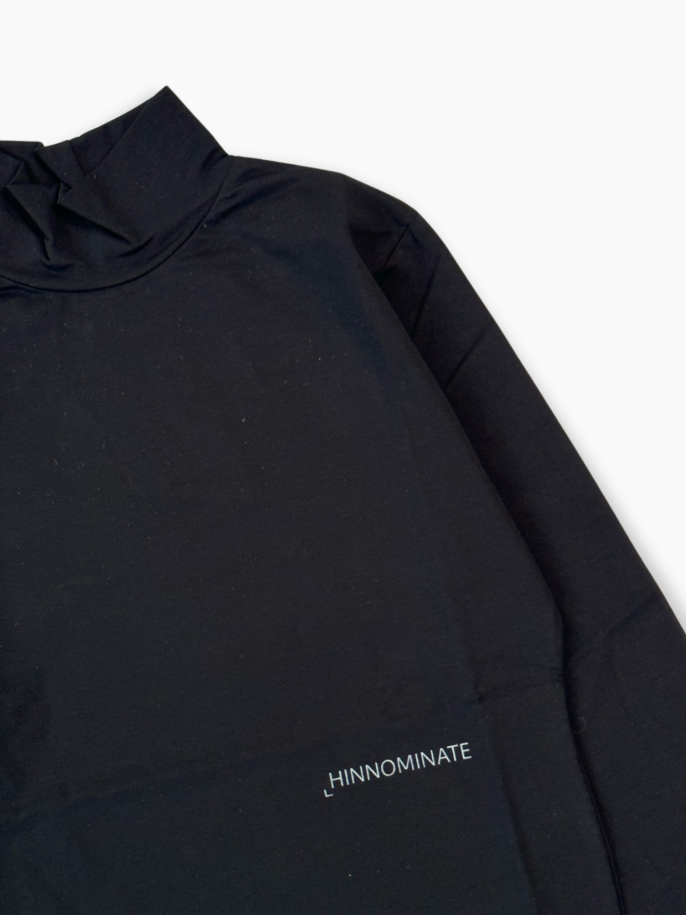 T-shirt Nero A Manica Lunga In Cotone