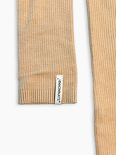 Hazelnut Ribbed Dress With Sleeves -  | dBlank