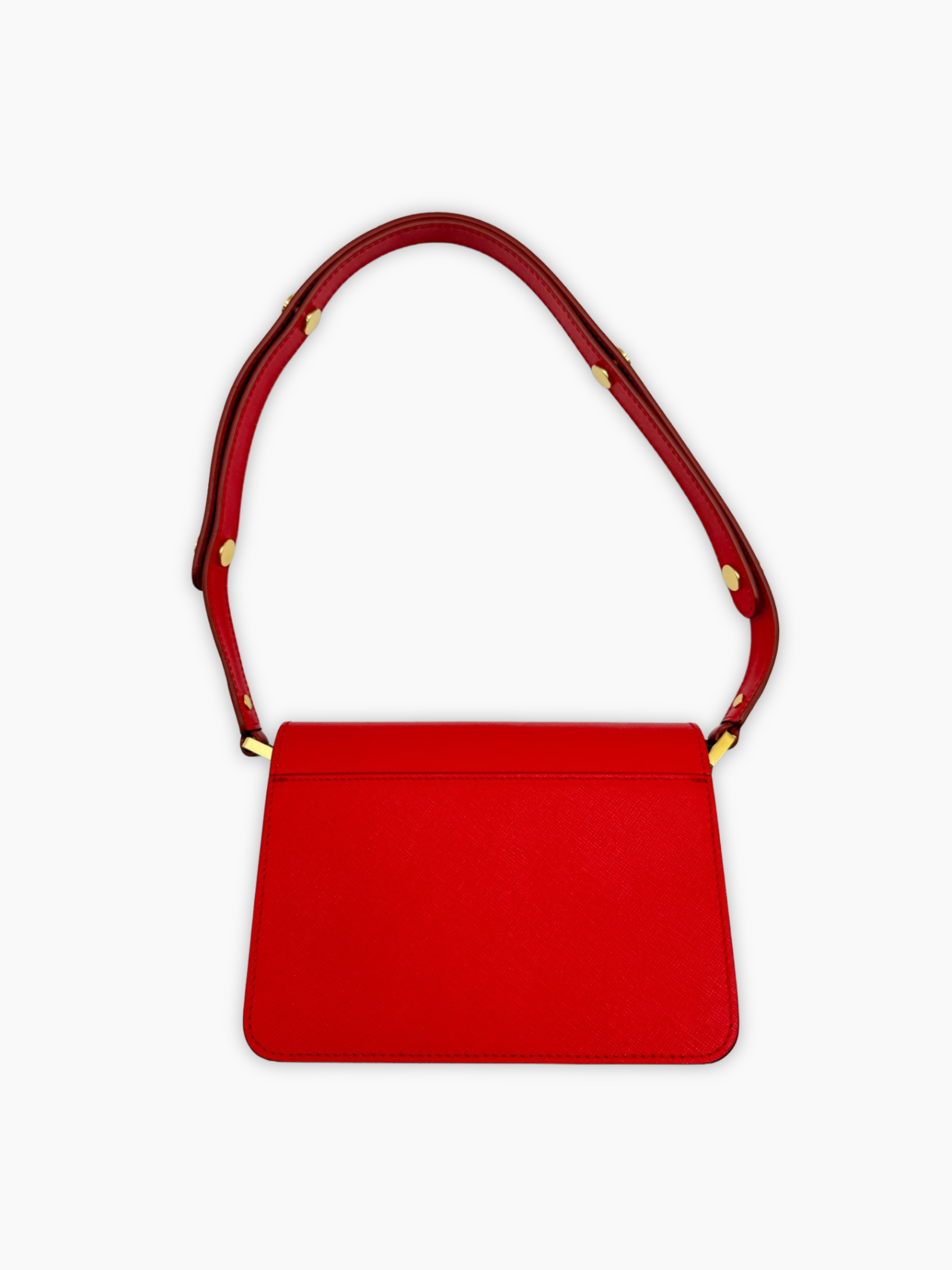 Borsa Trunk In Pelle Saffiano Rossa