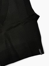 Black Sleeveless V-Neck Sweater -  | dBlank