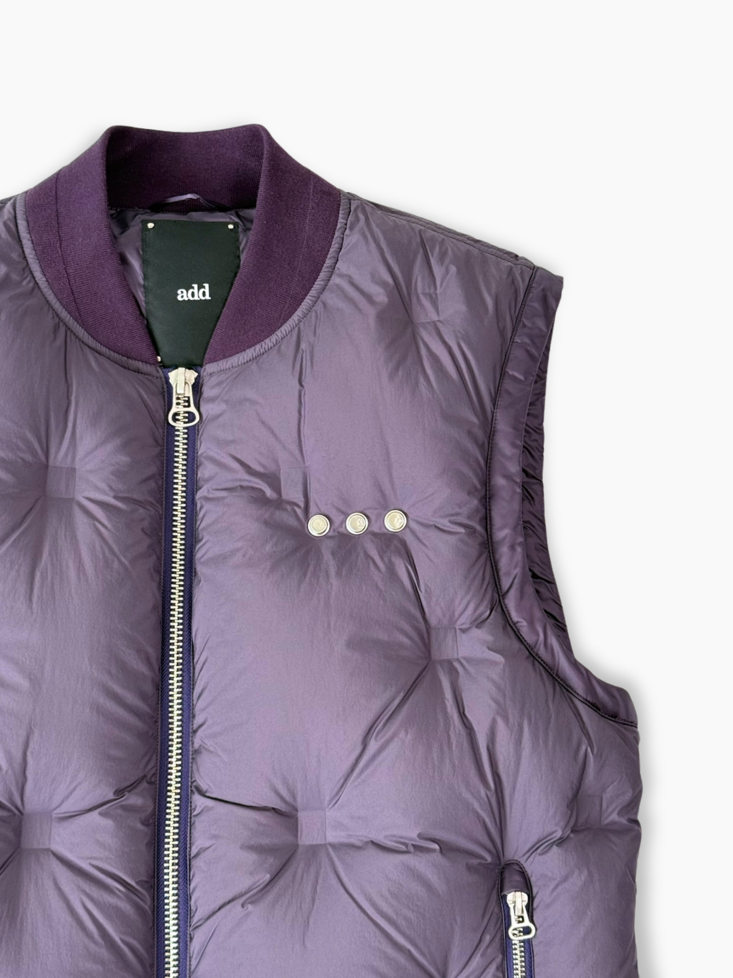 Gilet Viola Trapuntato Con Zip