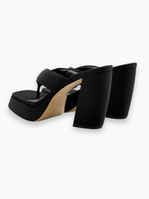 Black Platform Sandals with Wide Heel -  | dBlank