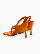Orange Wedge Sandals with Square Toe -  | dBlank