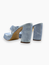 Denim Sandals with Platform and Wide Heel -  | dBlank