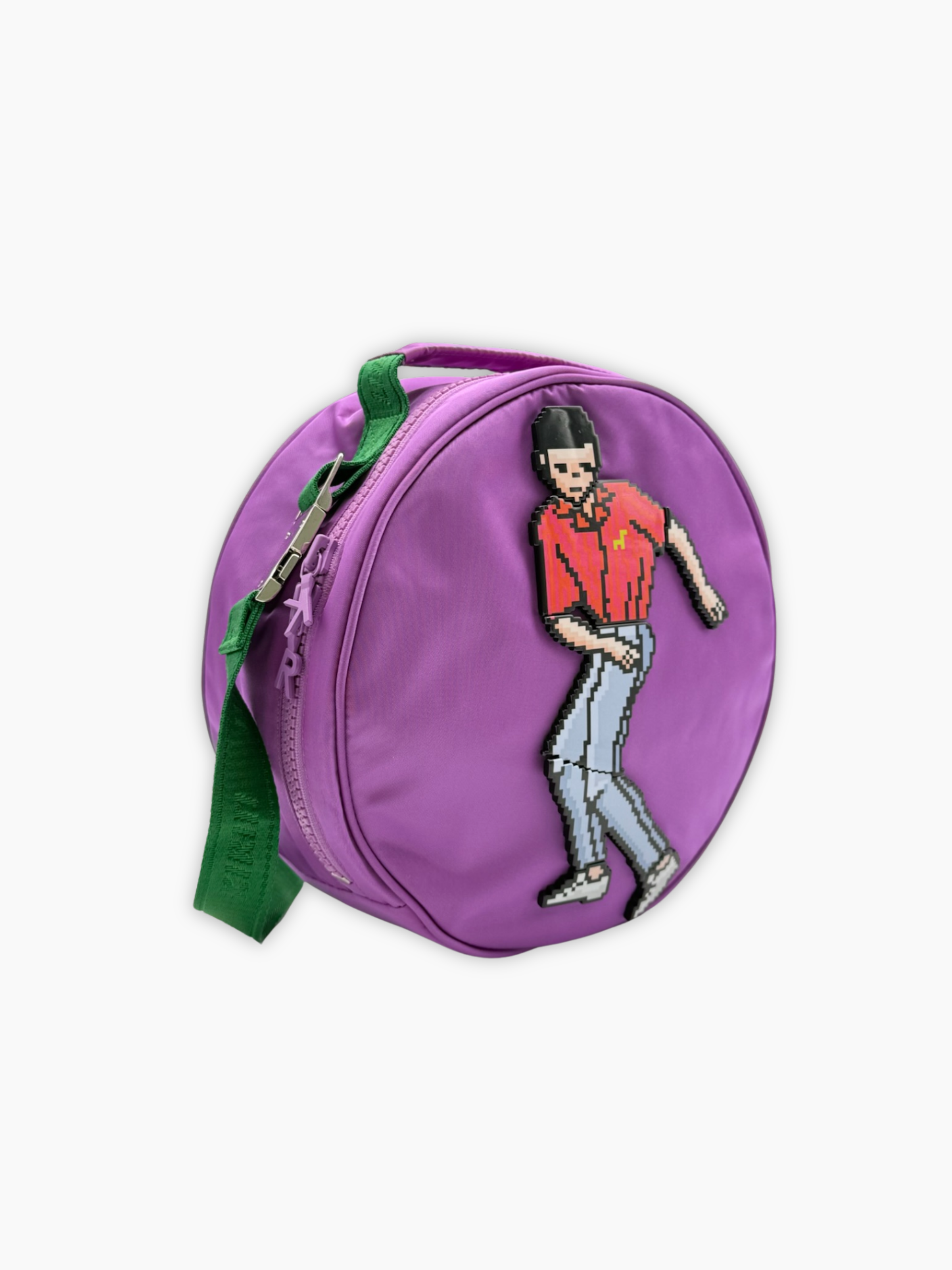 Purple Round Bag With Shoulder Strap