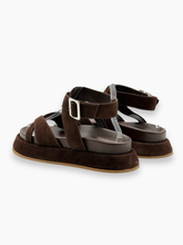 Brown Suede Sandals with Platform Sole -  | dBlank
