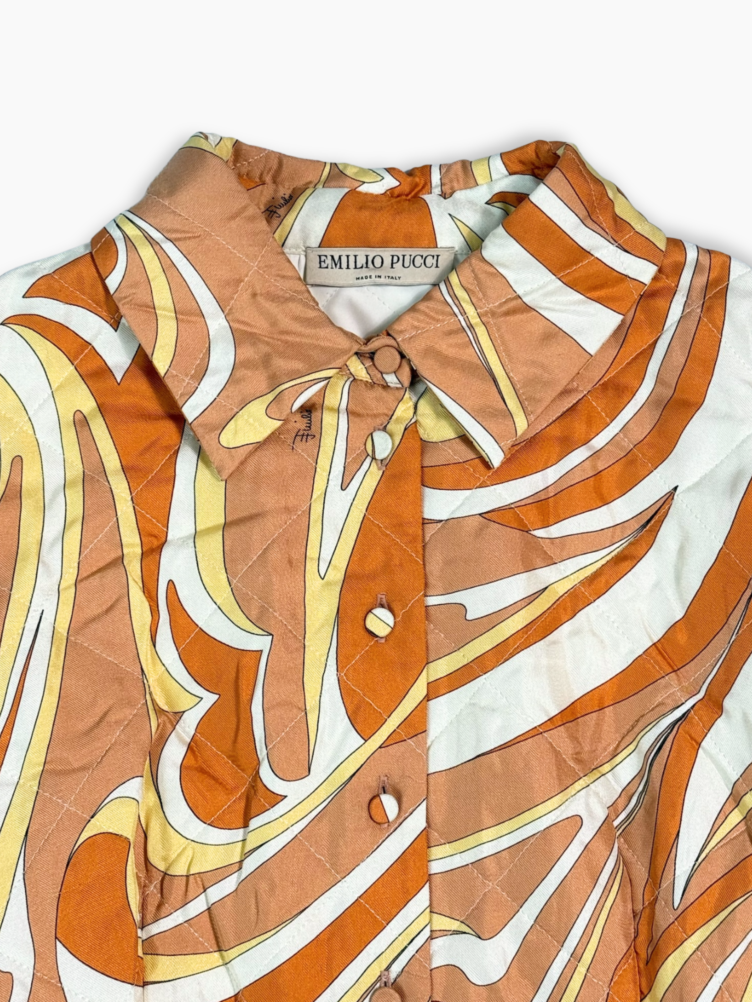 Body Arancione Con Stampa Geometrica