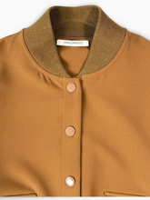 Brown Technical Fabric Jacket with Front Pockets -  | dBlank