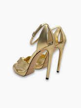 Gold High Heel Sandals with Strap -  | dBlank