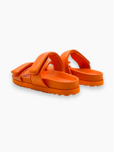 Orange Leather Sandals With Double Strap -  | dBlank