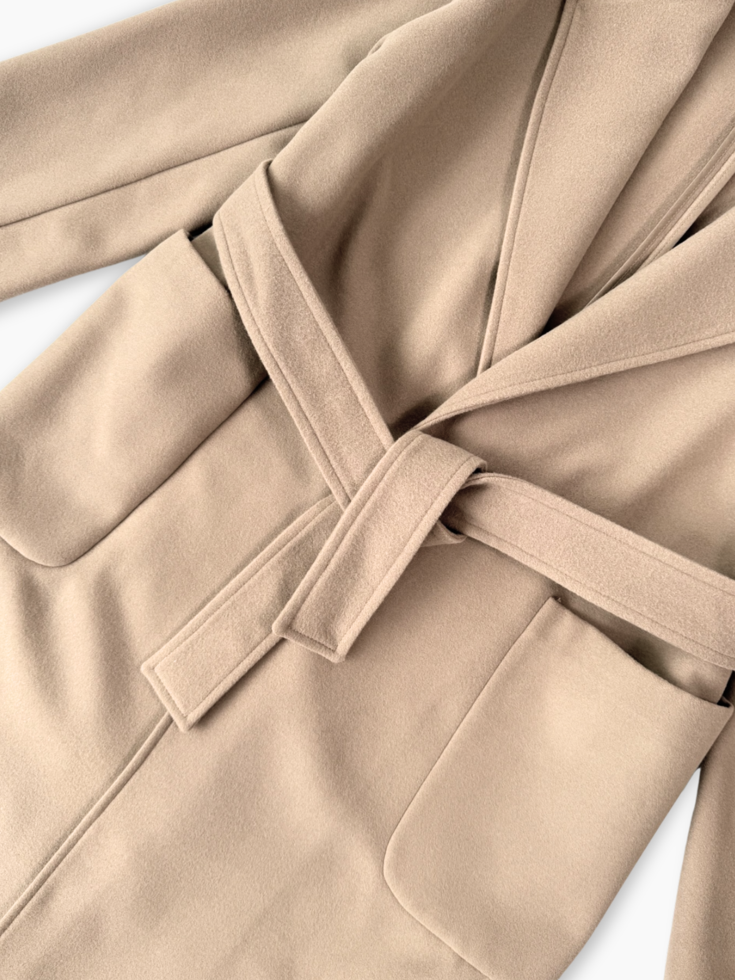 Beige Coat With Belt