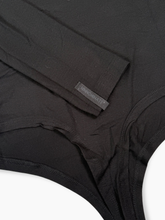 Black Turtleneck Viscose Bodysuit with Label -  | dBlank