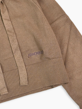 Dove Grey Cropped Hoodie with Embroidery -  | dBlank