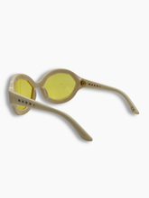 Occhiali Da Sole Gialli Con Montatura Panna E Cristalli Blu - Giallo | dBlank