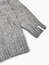 Melange Grey Mohair Crew Neck Sweater -  | dBlank
