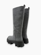 Stivali Grigi In Denim Con Suola Chunky -  | dBlank