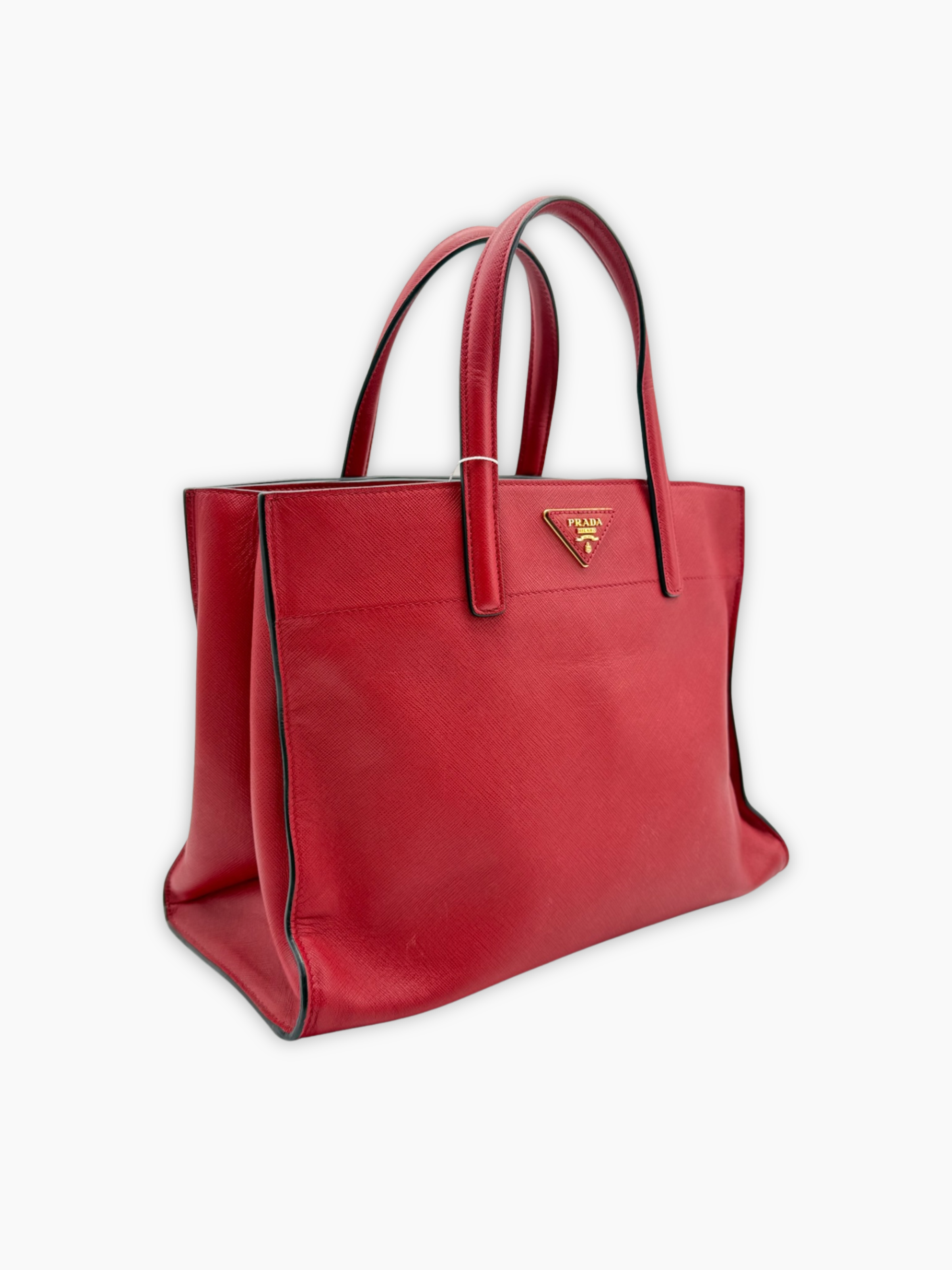 Tote Morbida In Pelle Saffiano Rosso Ciliegia