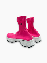 Fluorescent Pink Knit Sock Sneakers -  | dBlank