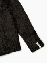 Dark Brown Mohair V-Neck Sweater -  | dBlank