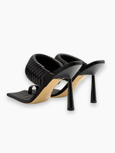Black Sandals With Braided Band And High Heel -  | dBlank