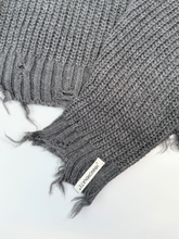 Gray Crop Top With Tears -  | dBlank