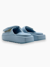 Blue Leather Sandals with Platform Sole -  | dBlank