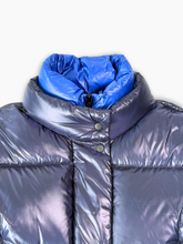 Piumino Blu Lucido Corto Con Interno Azzurro - Blu | dBlank