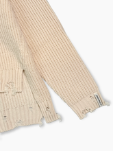 White Pearl Turtleneck Sweater with Rips -  | dBlank