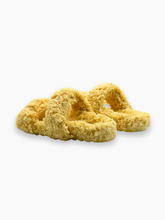 Yellow Shearling Sandals with Padded Straps -  | dBlank