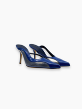 Mule Blu In Vernice E PVC Trasparente -  | dBlank