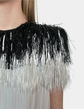 Long Pleated Dress With Fringes -  | dBlank