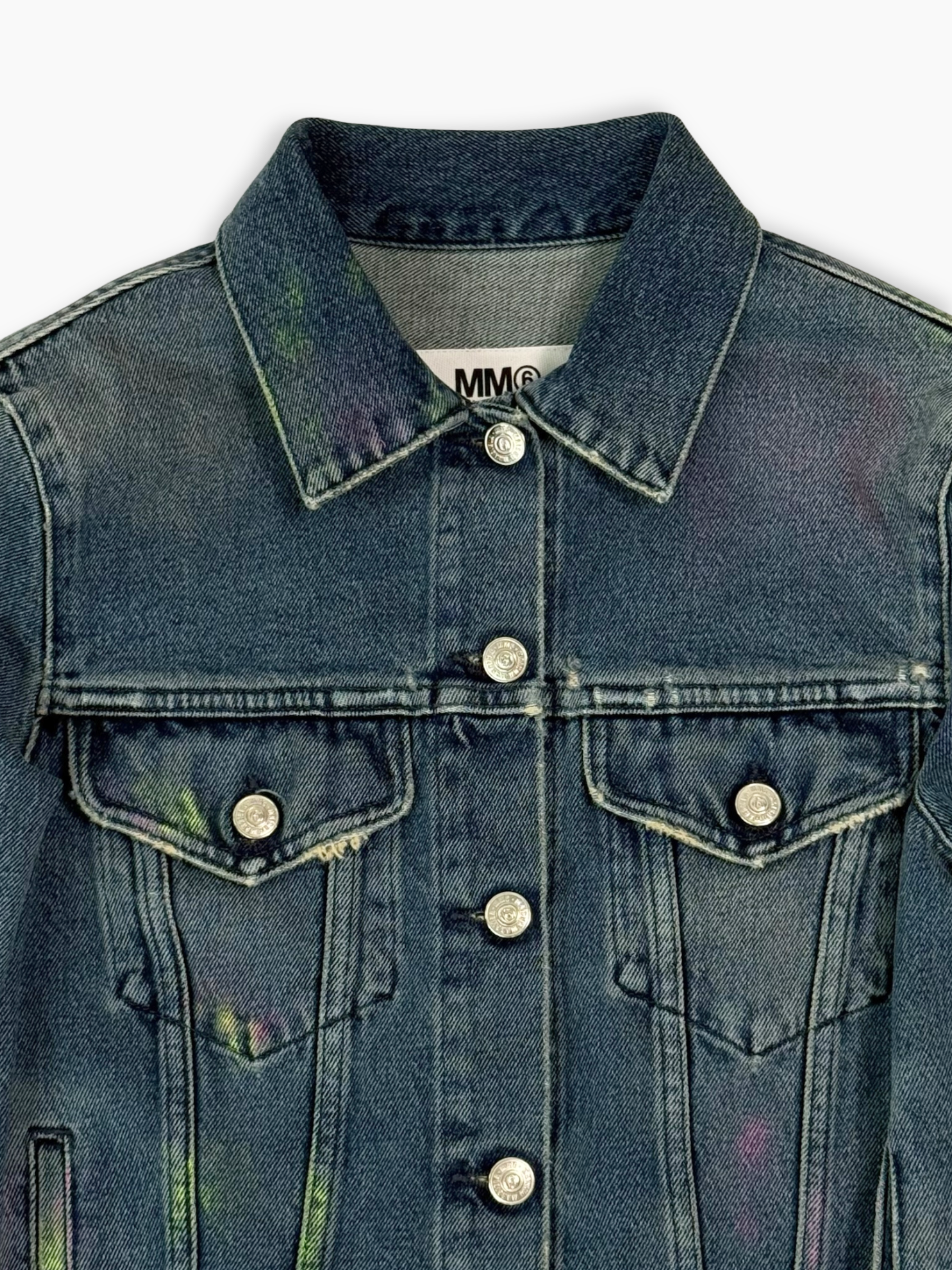 Giacca In Denim Blu Corta