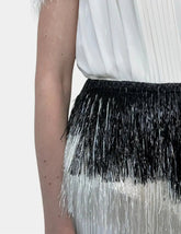 Long Pleated Dress With Fringes -  | dBlank