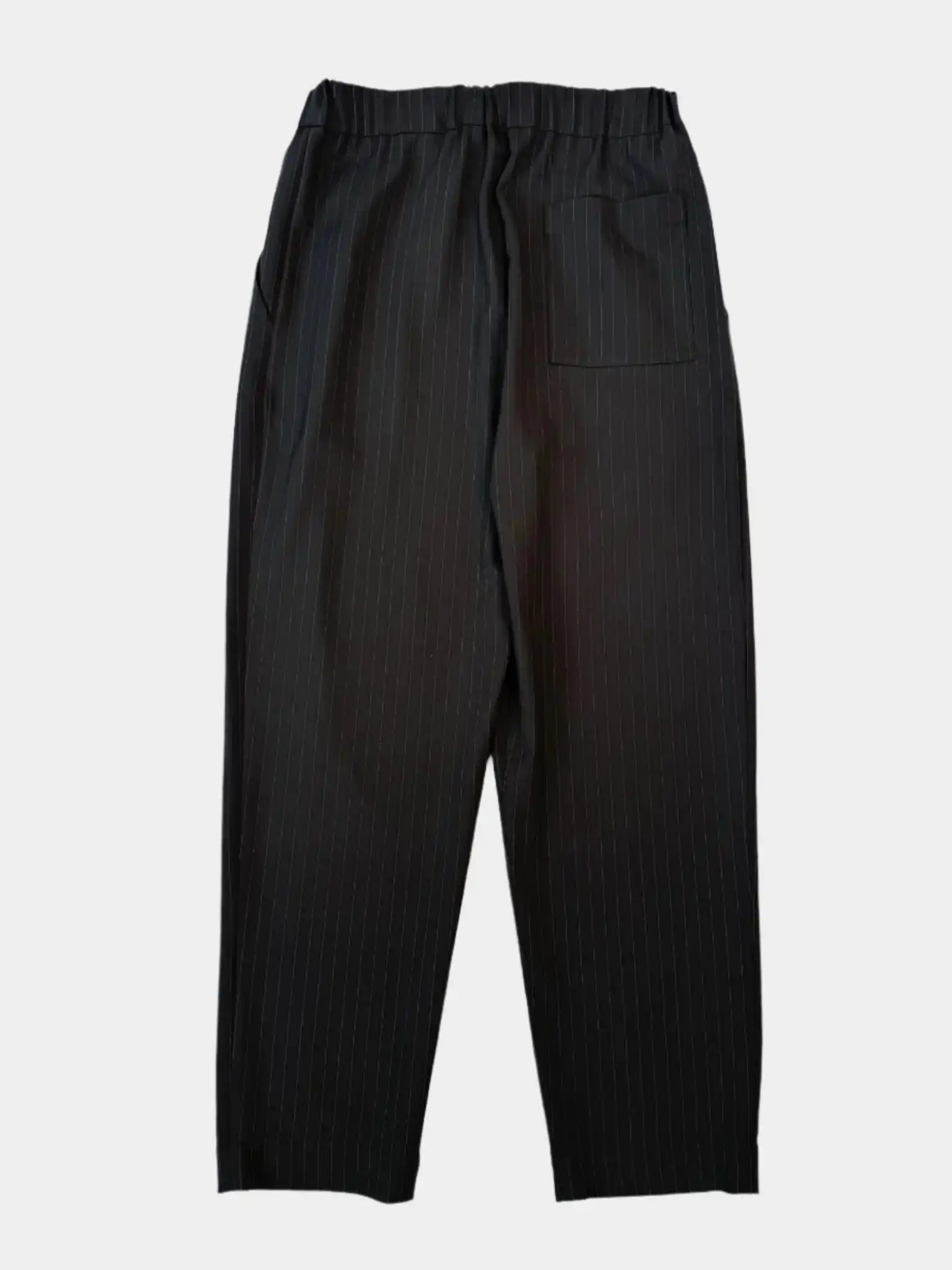 Pantaloni Gessati Con Vita Elasticizzata